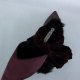 Zara satynowe klapki na futerku burgund 38 24,5 cm