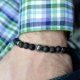 bransoletka męska HOMBREE STONE&STEEL FOOTBALL black