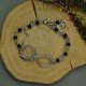 Bransoletka nieskończoność z onyksami czarny onyks stal chirurgiczna wire wrapping