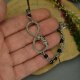 Bransoletka nieskończoność z onyksami czarny onyks stal chirurgiczna wire wrapping