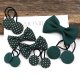 Gumeczki do włosów zielone lniane Linen Green