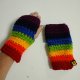 Tęczowy komplet uniwersalny kolorowy czapka mitenki rękawiczki