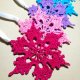 Szydełkowe śnieżynki x 5, kolorowe dekoracje na choinkę