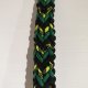 Obroża dla psa Paracord Handmade 42-50 cm L czarno-zielono-limonkowa + wodoodporny pasek