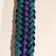 Obroża dla psa Paracord Handmade 36-42 cm M czarno-niebiesko-fioletowa + wodoodporny pasek