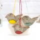 3 ptaszki brzuszki - ceramiczne ozdoby choinkowe