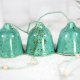 3 Ceramiczne dzwonki ozdoba choinkowa - turkus