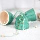 3 Ceramiczne dzwonki ozdoba choinkowa - turkus