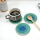 3 Ceramiczne podkładki na stół - pawie oko