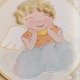 Obrazek z aniołem stróżem, pamiątka na chrzest roczek narodziny dziecka