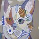 Obraz oryginał na płótnie 50x70 cm - Mozaikowy kot