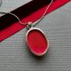 Gallery Jewelry ❤ Large Pendant Red Gemstone & Sterling Silver ❤❤ Naszyjnik