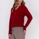 Sweter w warkoczowy wzór - SWE316 czerwony MKM