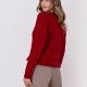 Sweter w warkoczowy wzór - SWE316 czerwony MKM