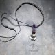 KRÓLICZA ŁAPKA Labradoryt Ametyst Turmalin amulet talizman naszyjnik Delfina Dolls mikro makrama