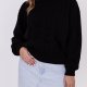 Sweter w warkoczowe wzory - SWE323 czarny MKM