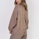 Sweter w warkoczowe wzory - SWE323 mocca MKM