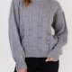 Sweter w warkoczowe wzory - SWE323 szary MKM