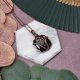 Miedziany wisiorek wire wrapping z czarnym onyksem #415