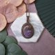 Miedziany wisiorek wire wrapping z purpurytem #478