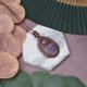 Miedziany wisiorek wire wrapping z purpurytem #478