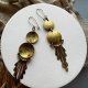 Vintage Peru Brass Earrings ❀ڿڰۣ❀ Niespotykane kolczyki