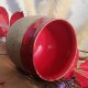 CZERWONY KUBEK CERAMICZNY duża czarka  kamionkowa IDEALNA DO KAWY CAPPUCCINO w woreczku jutowym GOTOWY DO WRĘCZENIA PREZENT WALENTYNKOWY