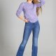 Melanżowy sweter - SWE244 niebieski - melanż MKM