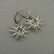 Kolczyki słoneczka kryształ górski, wire wrapping, stal chirurgiczna, słońce