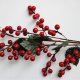 Gałązka świąteczna czerwone jagody, liście, 70 cm