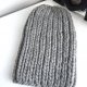 Ręcznie robiona czapka damska ASHER 100% Wełna owcza 04 Średni Szary - od ręki