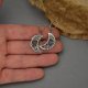 Kolczyki księżyce, półksiężyce, labradoryt, stal chirurgiczna, wire wrapping