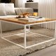 Stolik kawowy loft Cermis 80cm x 80cm wysokość 40cm drewno dębowe biały