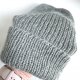 Ręcznie robiona czapka beanie AUREA 100% Baby Merino plus moher i jedwab 50/34 Zielona Szałwia - od ręki