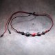 Pas Oriona Jaspis Agat Larvikit czerwonoczarny choker - korale naszyjnik~ DelfinaDolls ~ mikro makrama