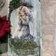 Anioł stróż na desce, obraz decoupage