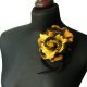 Filcowa broszka - Kwiat - Żółto - czarna