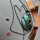 Modern Art Jewelry ❤ Vintage Rainbow Abalone Paua Shell Necklace ❤ Srebro i muszla ❤Naszyjnik