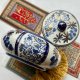 Vintage Chinese Porcelain Cobalt Blue & White Trinket Box ❤ Duże puzdro