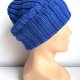 Wywijana czapka merino HELLI 100% Baby Merino 33 Jaskrawoniebieski - od ręki