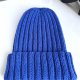 Wywijana czapka merino HELLI 100% Baby Merino 33 Jaskrawoniebieski - od ręki