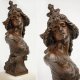 Salome, rzeźba stylizowana na brąz, marmur, Francja, vintage