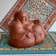 Purple Clay Ceramic Maitreya Buddha Statue ❀ڿڰۣ❀ Jakościowa sygnowana figurka ❀ڿڰۣ❀ Budda