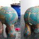 Słoń egipski, ręcznie malowana figurka, żywica, rękodzieło, Egipt