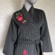Kimono z wełny z kaszmirem malowane wełną.