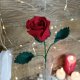 Czerwona róża; kwiat z filcu; 30cm