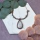 Miedziany naszyjnik wire wrapping z kamieniem księżycowym #504