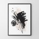 Nowoczesne plakaty abstrakcja Biało-czarna z różem  - format 40x50 cm