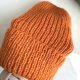 Ciepła czapka ręcznie robiona wywijana CHMURKA Alpaka 38 Elektryzujący Pomarańcz - od ręki