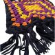 Unikat Duża Szydełkowa Torba Handmade z frędzlami Vintage Boho Hippie bez zapięcia